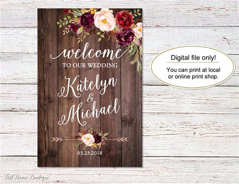 Welcome Wedding Sign Rustic Welcome Wedding Sign Welcome to - Etsy