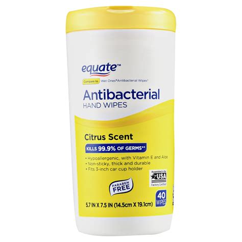 Equate Antibacterial Hand Wipes, Citrus Scent, 40 Ct – BrickSeek