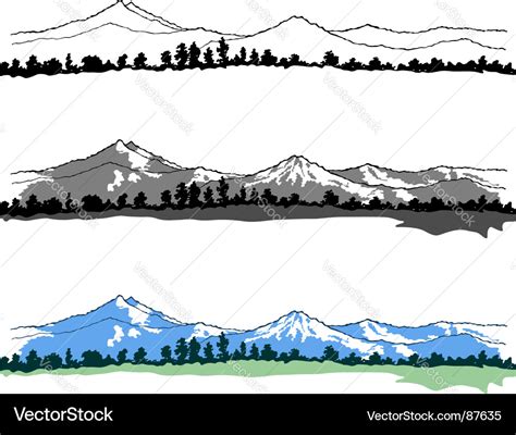 Mountains landscape Royalty Free Vector Image - VectorStock