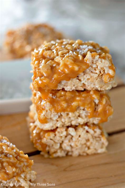 Salted Caramel Rice Krispie Treats - Kitchen Fun With My 3 Sons