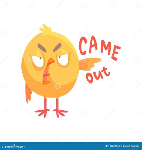 Came Out, Funny Angry Cartoon Comic Chicken Showing Hand Gesture Vector Illustration Stock ...