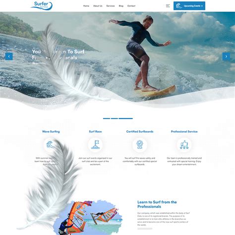 Surfer - Surf Club WordPress Theme #275659 - TemplateMonster