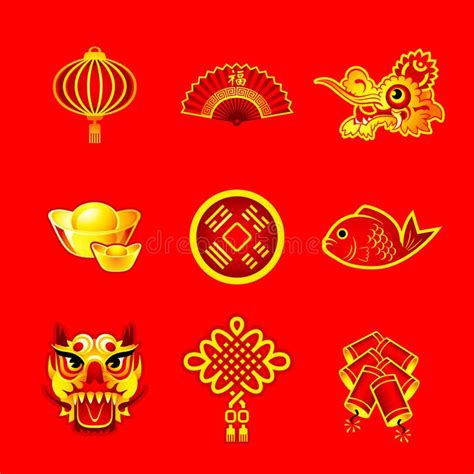 Chinese New Year symbols. Chinese New Year decorations, ornaments and ...