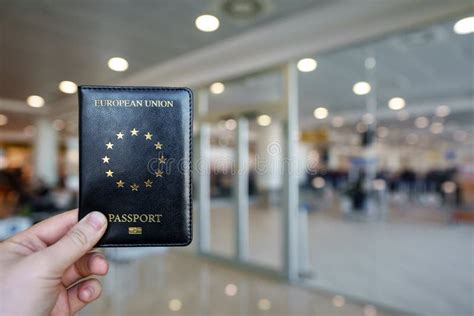 Passport of European Union stock image. Image of airport - 274894897