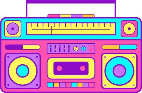 Premium Vector | Boombox audio music colorful retro vintage style vector illustration