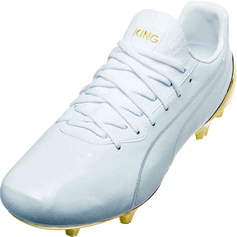 Puma King Platinum FG - Puma White & Puma Team Gold - SoccerPro