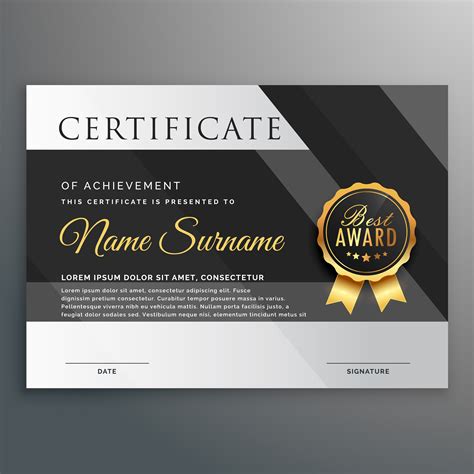 premium gold and black certificate design template - Download Free Vector Art, Stock Graphics ...