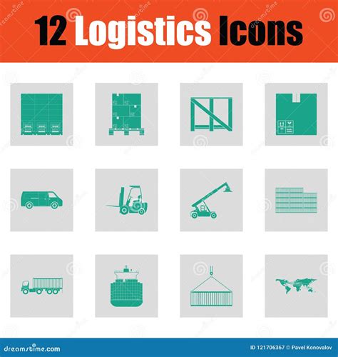 Logistics icon set stock vector. Illustration of green - 121706367