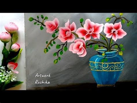 Flower Pot Painting On Canvas | Best Flower Site