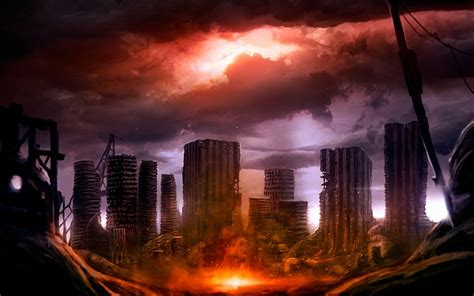 HD wallpaper: Comics, Romantically Apocalyptic, Building, City, Cloud, Fire | Wallpaper Flare