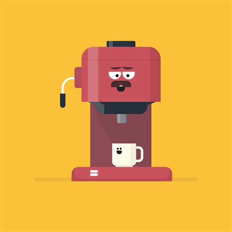 This is a continuous loop of a coffee maker that pours coffee into mugs. Character Illustration ...