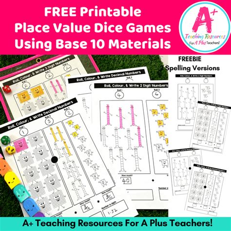 Place Value Game Printable {FREE!} – A Plus Teaching Resources