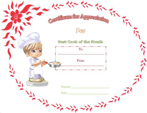 Best Cooking Appreciation Certificate Template | Certificate templates, Gift certificate ...