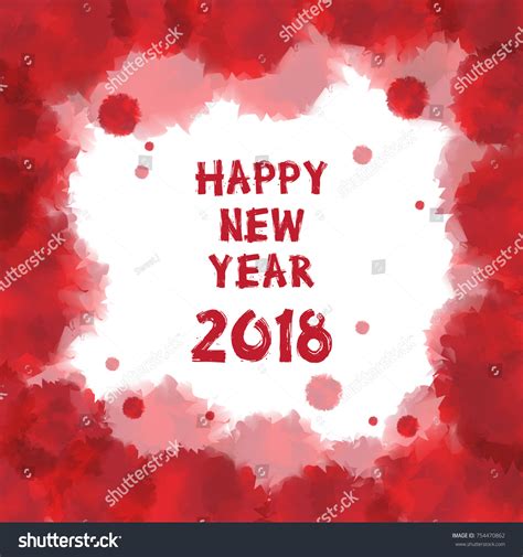 Happy New Year 2018 Greetings Card Stock Vector 754470862 - Shutterstock