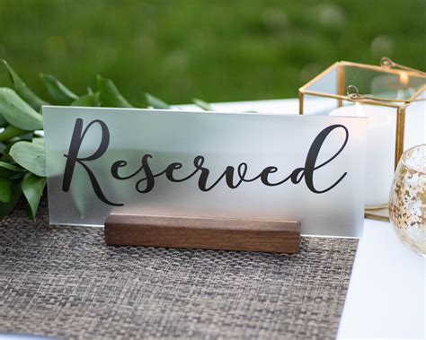 Reserved Sign Wedding Reserved Table Sign Acrylic Wedding | Etsy