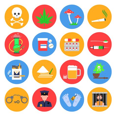 Drugs Icons Set 468442 Vector Art at Vecteezy