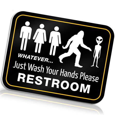 Buy Funny Bathroom Sign for Restroom by Bigtime Signs | 11.5" x 8.75" Rigid PVC | All Gender ...