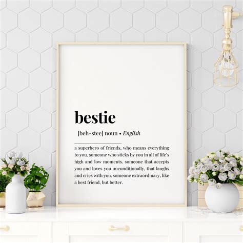 Bestie Definition Printable, Digital Download Print, Best Friend Gift ...