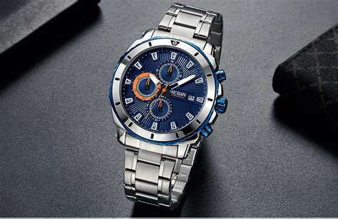 Men's Blue Dial Chronograph Quartz Wristwatches – Gofaer Finds store!