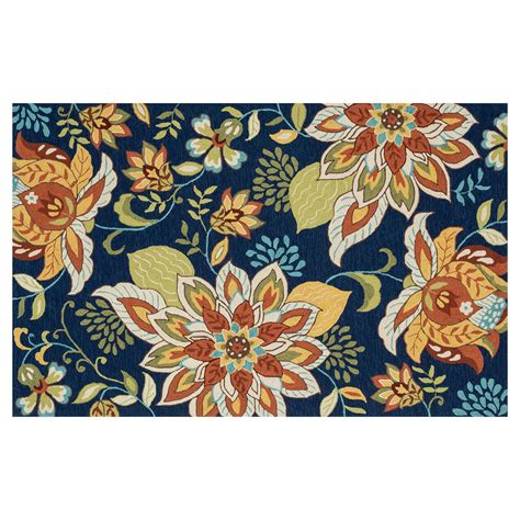 A131 Layla Dark Blue Floral Rug | At Home