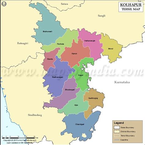 Tehsil Map of Kolhapur | Map, Kolhapur, History facts interesting