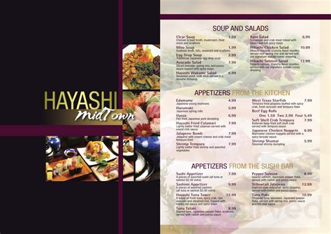 Hayashi Midtown menu in Lubbock, Texas, USA