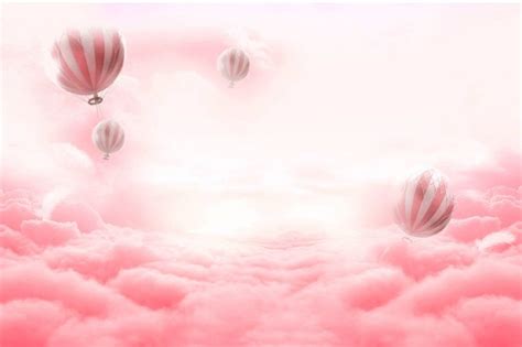 LFEEY 7x5ft Pink Hot Air Balloon Back Drop Fantasy Kids Birthday Party Events Decoration Newborn ...