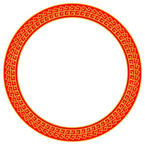 Chinese Style Circle Round Frame Red Gold Vector Art Frame, Chinese Circle, Chinese Circles ...