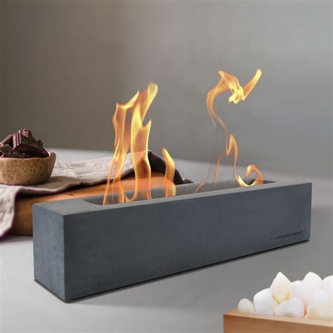 Buy Kante 18'L Portable Concrete Rectangle Table top fire Pit Bowl ...