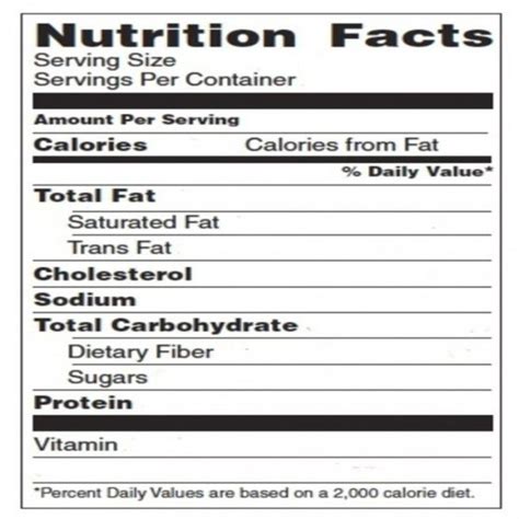 Nutrition Facts Blank Template With Blank Food Label Template ... - PNG - Free transparent image