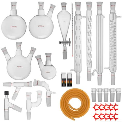 VEVOR 32pcs 24/40 Joints Lab Glassware Kit Organic Chemistry Lab Glassware Set Laboratory ...