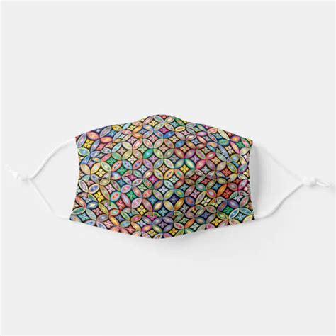 Colorful Circle Pattern Boho Adult Cloth Face Mask | Zazzle