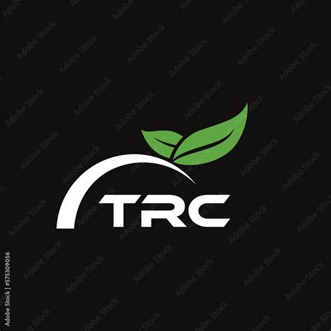 TRC letter nature logo design on black background. TRC creative initials letter leaf logo ...