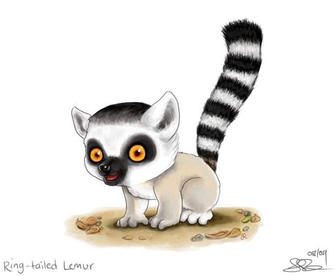 Cute Lemur Drawing