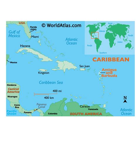 Antigua and Barbuda Map / Geography of Antigua and Barbuda / Map of ...