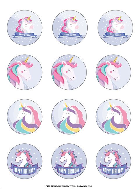 Unicorn Cake Topper Printable - Printable Templates