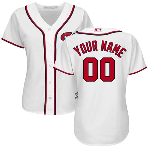 Majestic Washington Nationals Women's White Home Cool Base Custom Jersey