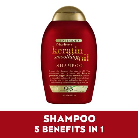 OGX 5 in 1 Benefits Shine Enhancing Daily Shampoo with Keratin, 13 fl ...