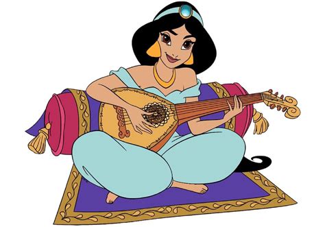 Princess Jasmine barefoot playing a guitar. by Disneywo on DeviantArt