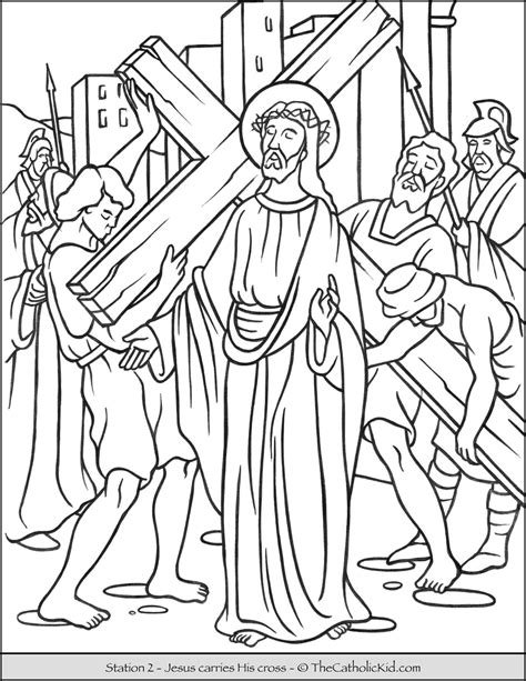 Stations of the Cross Catholic Coloring Pages for Kids - TheCatholicKid.com