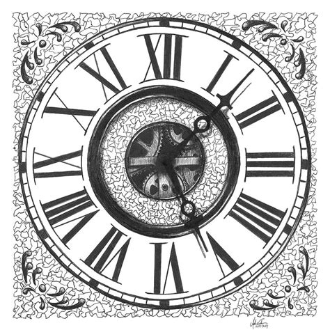 Clock Face Drawing by Adam Vereecke