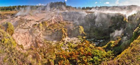 Craters of the Moon Geothermal Park in Taupo, New Zealand Stock Image - Image of field ...