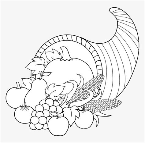 Cornucopia Clip Art Black And White - Free Transparent PNG Download ...