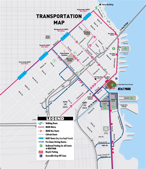 SF giants parking map - Map of SF giants parking (California - USA)