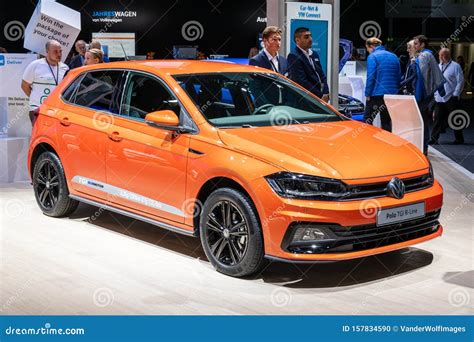 Volkswagen Polo TGI R-Line Car Editorial Image - Image of orange, showroom: 157834590