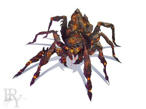 ArtStation - lava spider, Evan Yovaisis | Mythical creatures art, Fantasy creatures, Creature ...