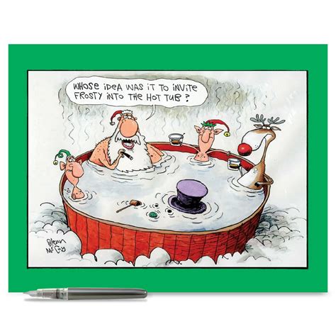 J1539XSG Jumbo Funny Merry Christmas Card: 'Invite Frosty' with Envelope (Jumbo Size: 8.5" x 11 ...