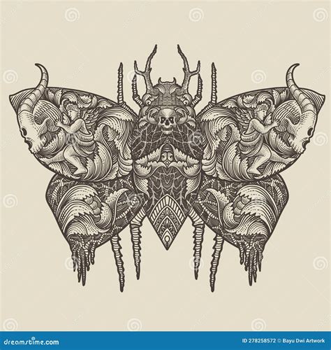 Illustration Butterfly with Dark Art Style Stock Vector - Illustration ...