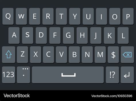 Smartphone keyboard mobile phone keypad Royalty Free Vector