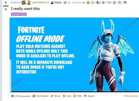 Fortnite fans vouch for an "Offline" mode that lets them practice with bots